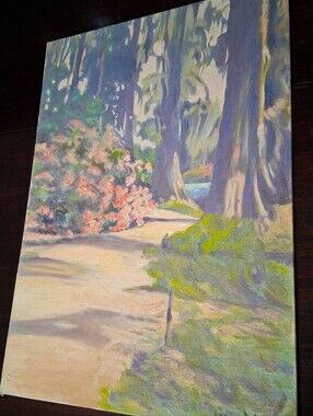Louis Adams Hand-Painted Print Cypress Gardens Fla
